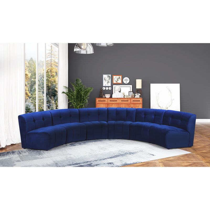 Meridian Limitless Navy Velvet 6pc. Modular Sectional IMAGE 12