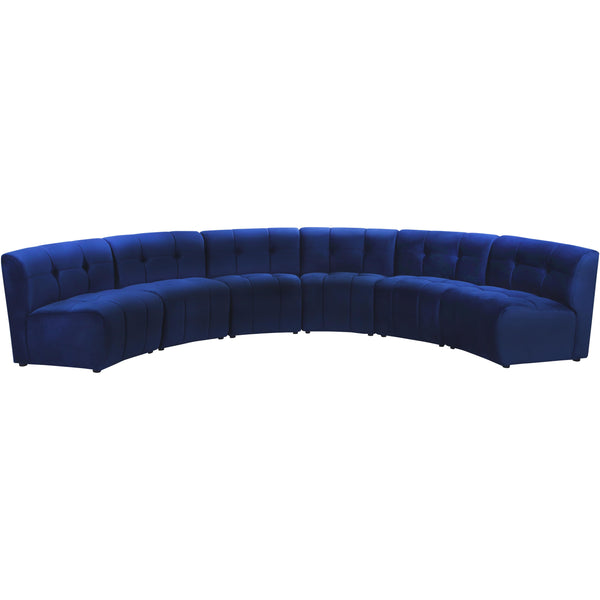 Meridian Limitless Navy Velvet 6pc. Modular Sectional IMAGE 1