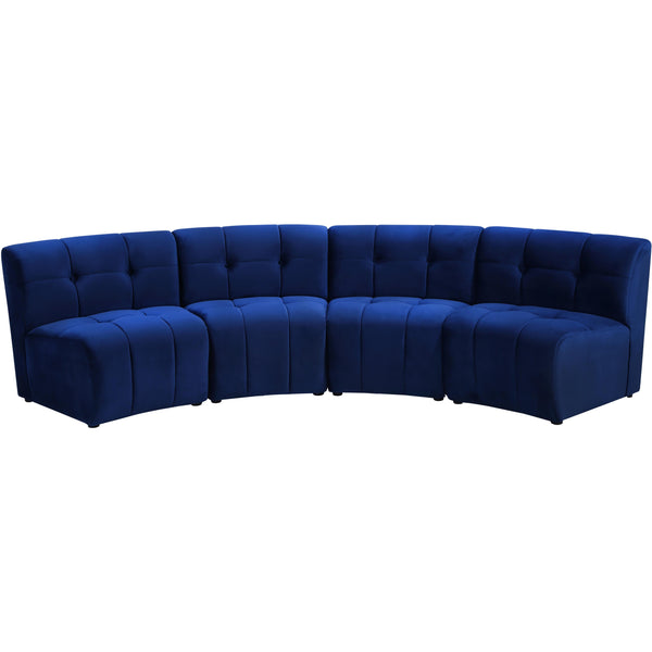 Meridian Limitless Navy Velvet 4pc. Modular Sectional IMAGE 1