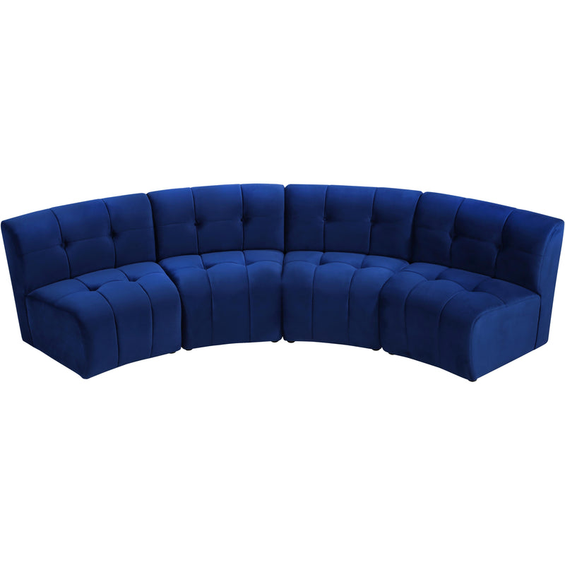 Meridian Limitless Navy Velvet 4pc. Modular Sectional IMAGE 4