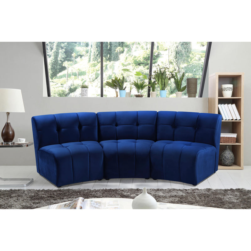 Meridian Limitless Navy Velvet 3pc. Modular Sectional IMAGE 12