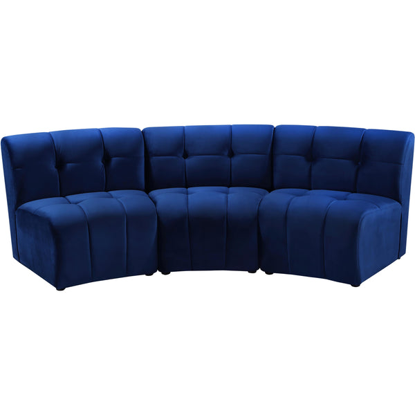 Meridian Limitless Navy Velvet 3pc. Modular Sectional IMAGE 1