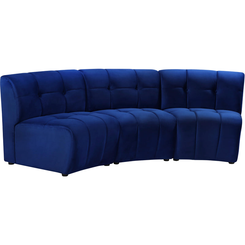 Meridian Limitless Navy Velvet 3pc. Modular Sectional IMAGE 2