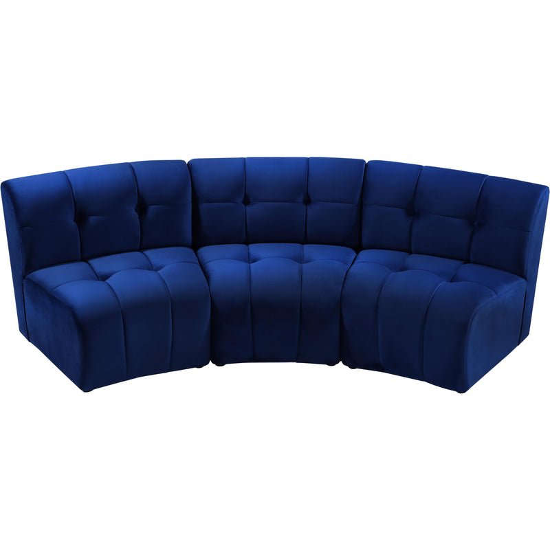 Meridian Limitless Navy Velvet 3pc. Modular Sectional IMAGE 4