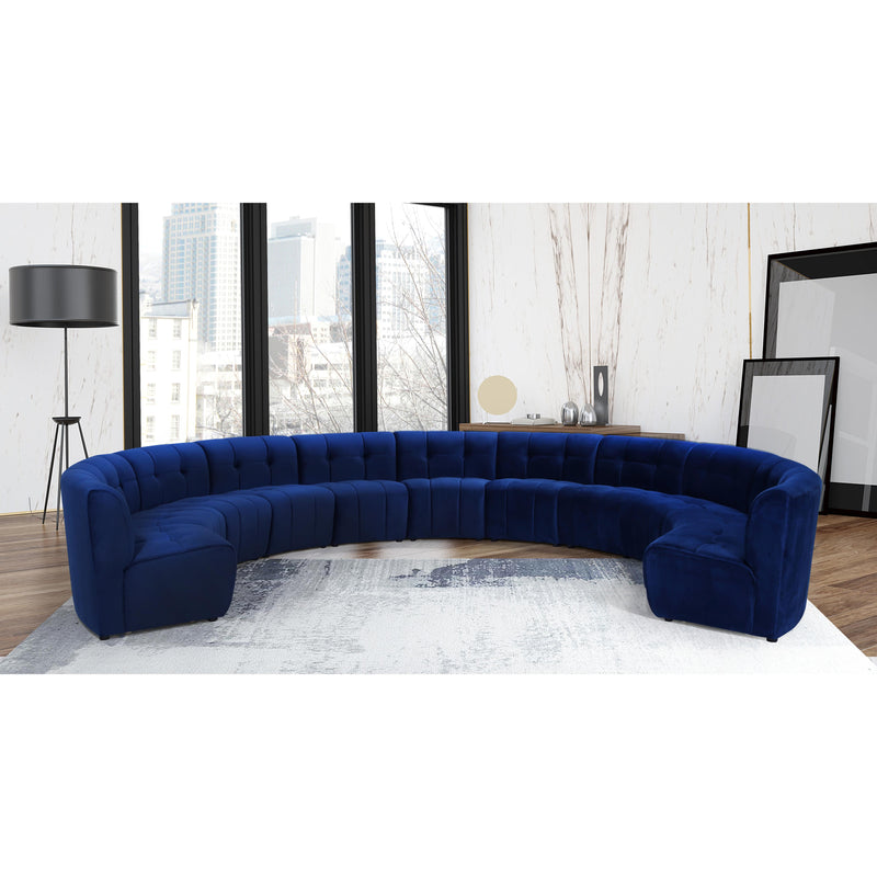 Meridian Limitless Navy Velvet 11pc. Modular Sectional IMAGE 12