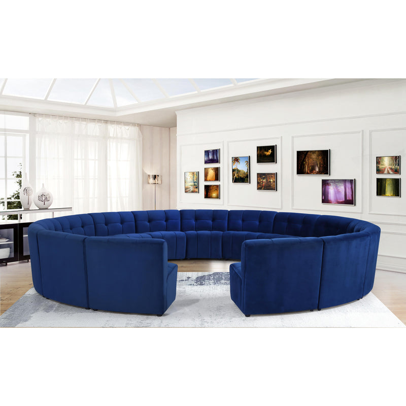 Meridian Limitless Navy Velvet 15pc. Modular Sectional IMAGE 11