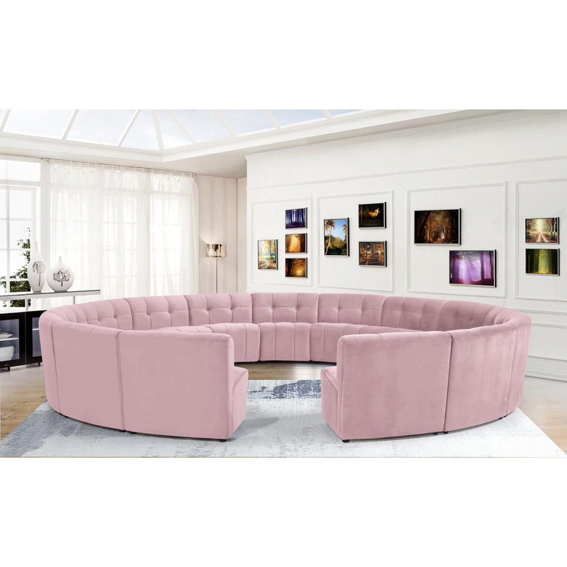 Meridian Limitless Pink Velvet 15pc. Modular Sectional IMAGE 11