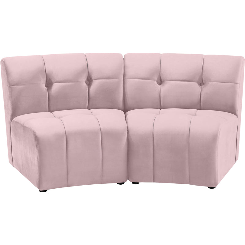 Meridian Limitless Pink Velvet 2pc. Modular Sectional IMAGE 1