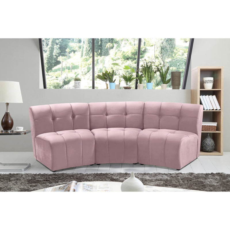 Meridian Limitless Pink Velvet 3pc. Modular Sectional IMAGE 12