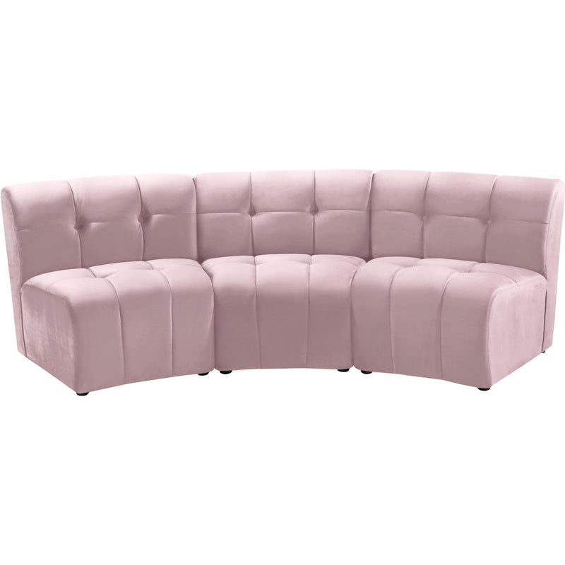 Meridian Limitless Pink Velvet 3pc. Modular Sectional IMAGE 1