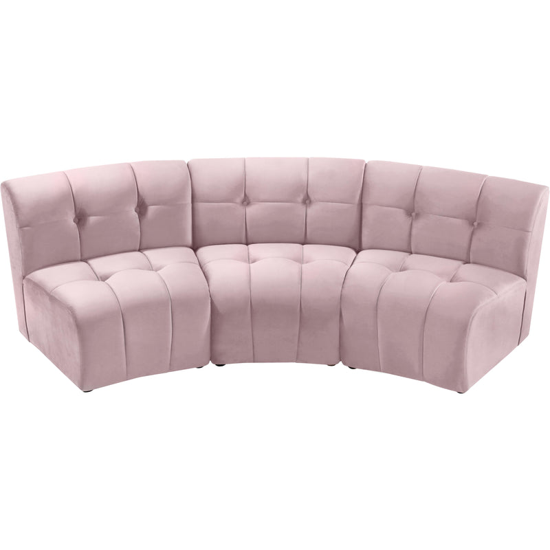 Meridian Limitless Pink Velvet 3pc. Modular Sectional IMAGE 4