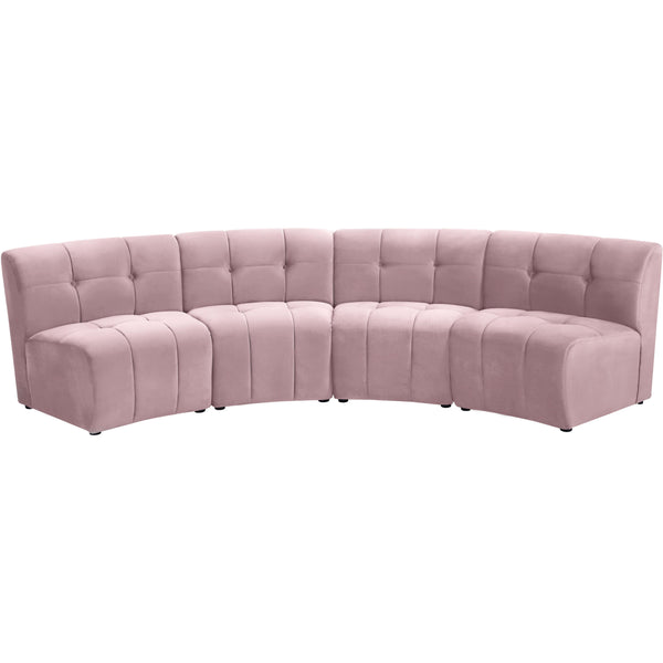 Meridian Limitless Pink Velvet 4pc. Modular Sectional IMAGE 1