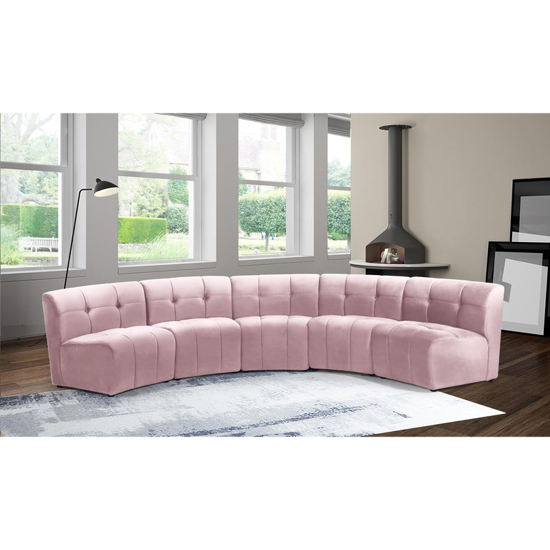 Meridian Limitless Pink Velvet 5pc. Modular Sectional IMAGE 12