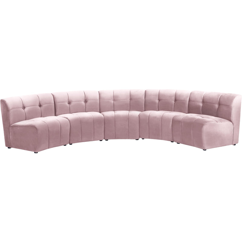 Meridian Limitless Pink Velvet 5pc. Modular Sectional IMAGE 1