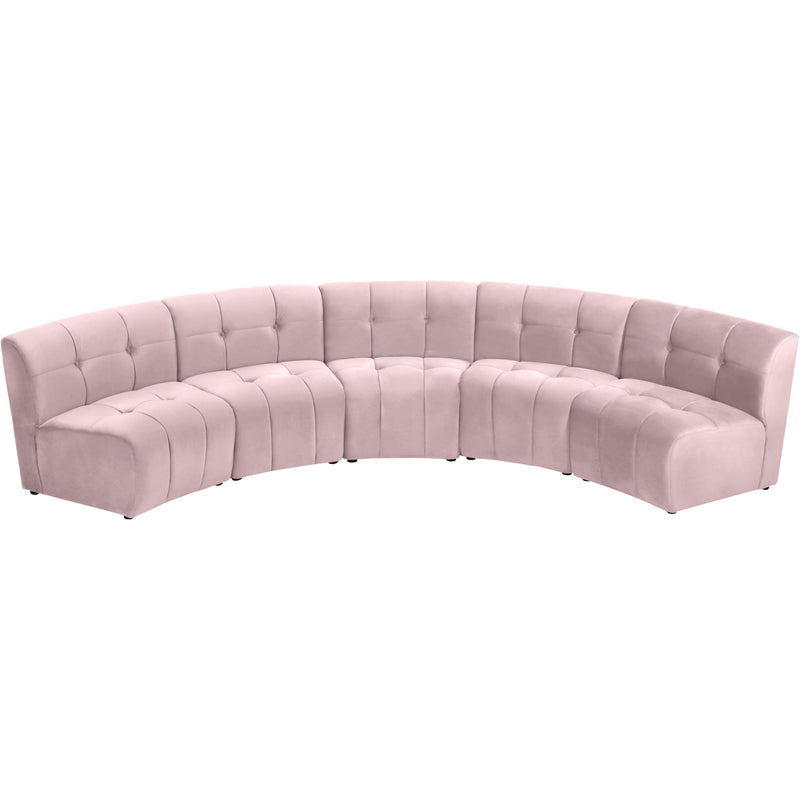 Meridian Limitless Pink Velvet 5pc. Modular Sectional IMAGE 4