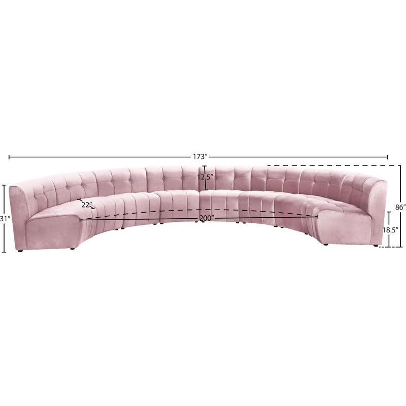 Meridian Limitless Pink Velvet 8 pc Modular Sectional IMAGE 13