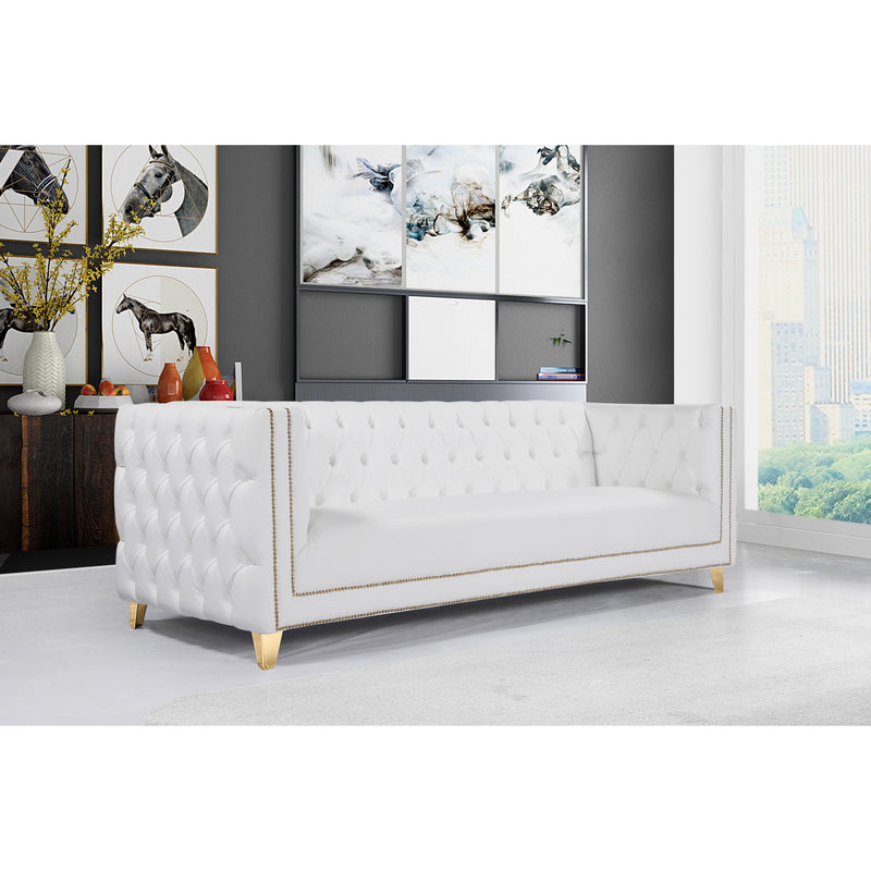 Meridian Michelle White Vegan Leather Sofa IMAGE 10