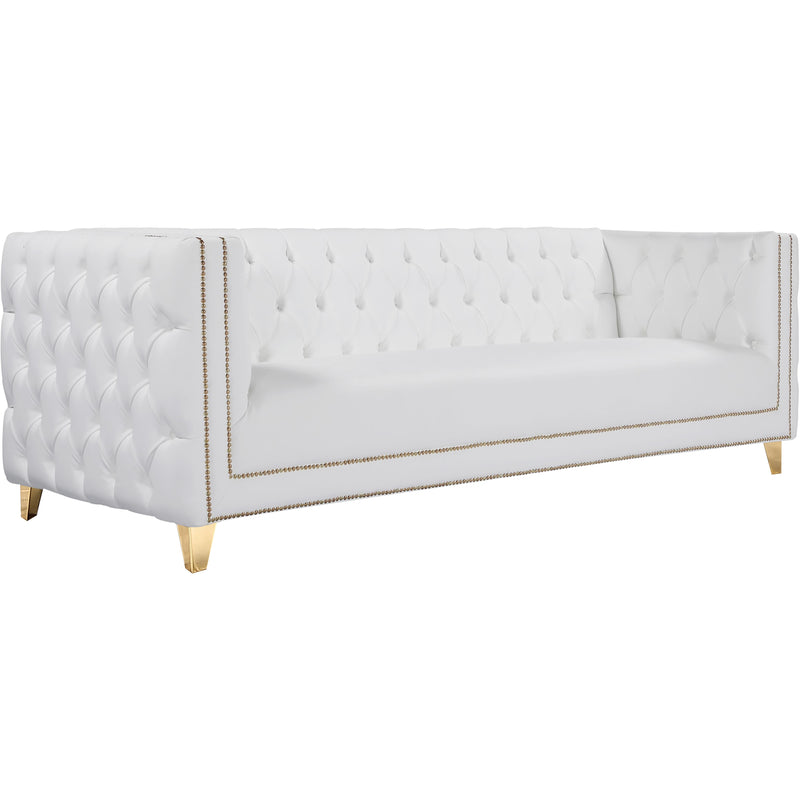 Meridian Michelle White Vegan Leather Sofa IMAGE 1