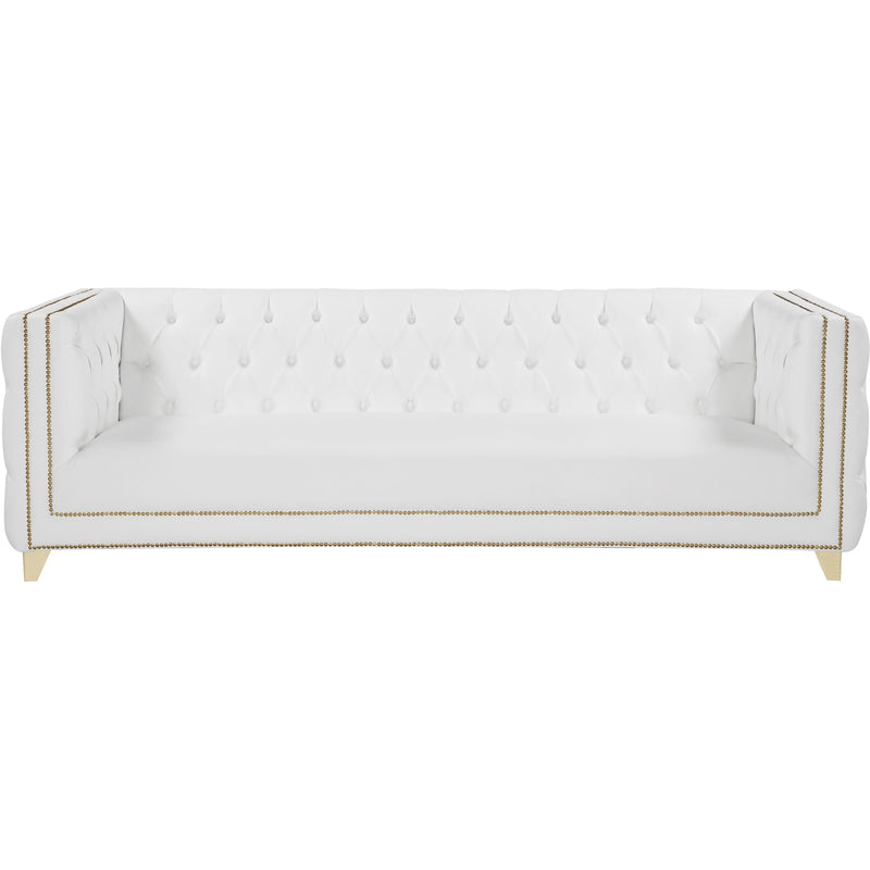 Meridian Michelle White Vegan Leather Sofa IMAGE 3