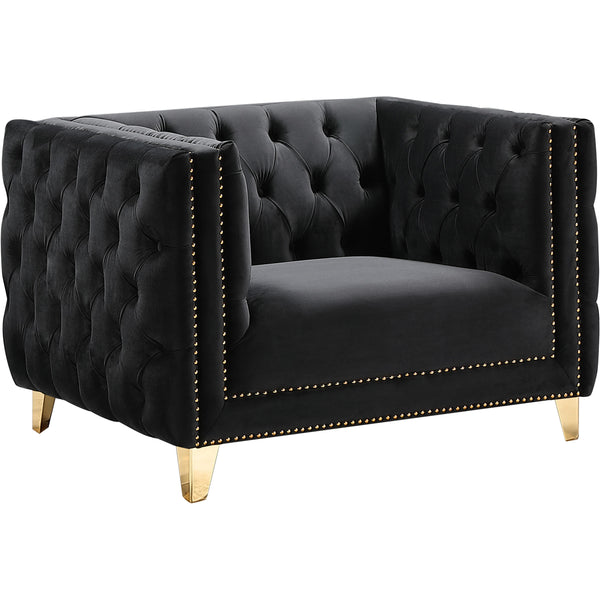 Meridian Michelle Black Velvet Chair IMAGE 1