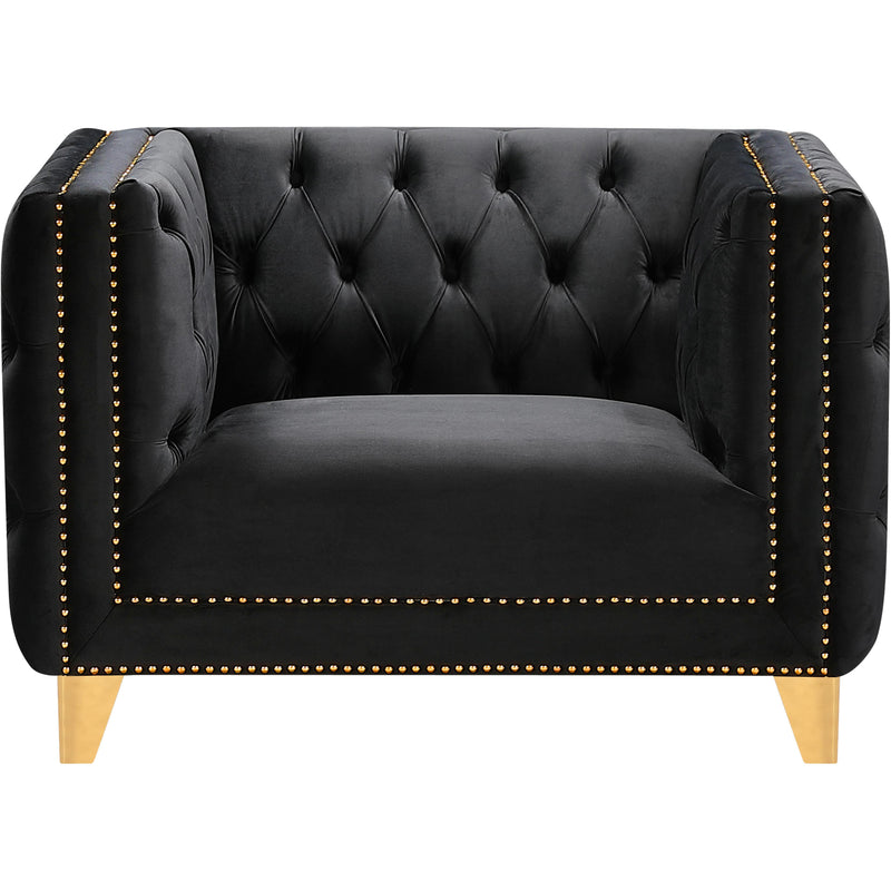 Meridian Michelle Black Velvet Chair IMAGE 2