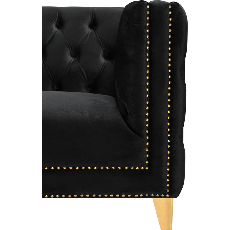 Meridian Michelle Black Velvet Chair IMAGE 3