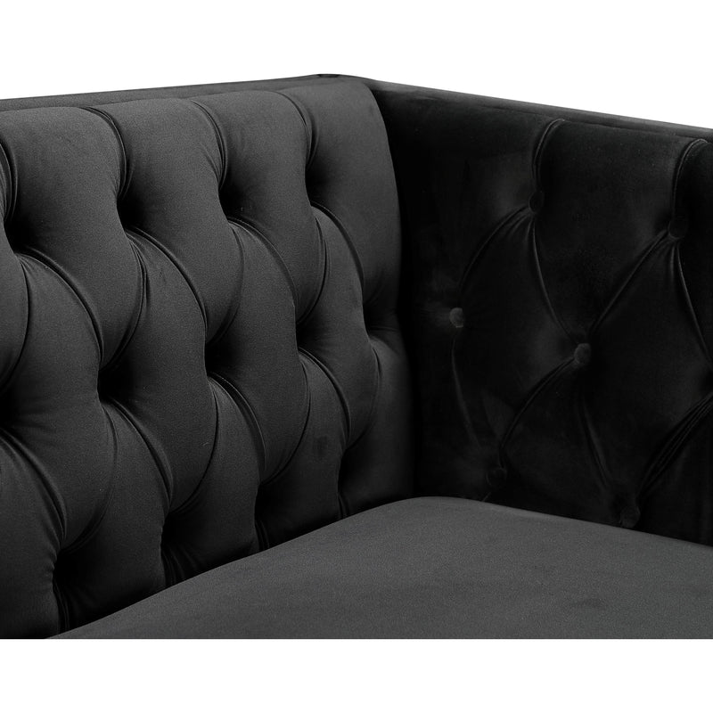 Meridian Michelle Black Velvet Chair IMAGE 6