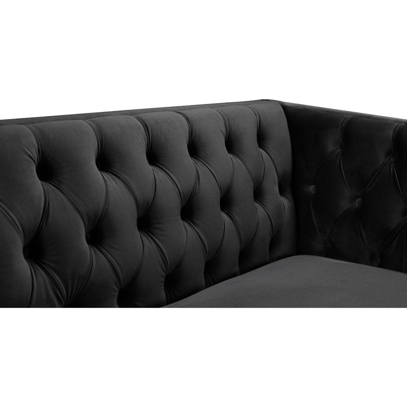 Meridian Michelle Black Velvet Loveseat IMAGE 6