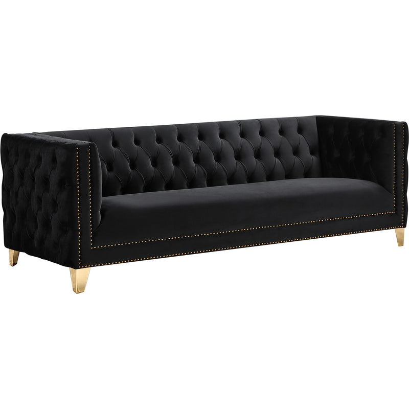 Meridian Michelle Black Velvet Sofa IMAGE 1