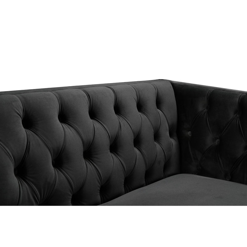 Meridian Michelle Black Velvet Sofa IMAGE 6