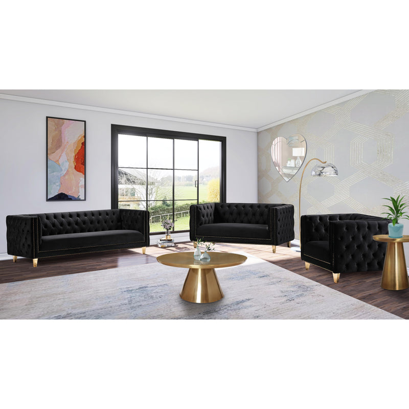 Meridian Michelle Black Velvet Sofa IMAGE 8