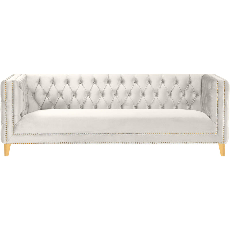 Meridian Michelle Cream Velvet Sofa IMAGE 2