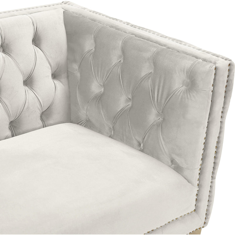 Meridian Michelle Cream Velvet Sofa IMAGE 5