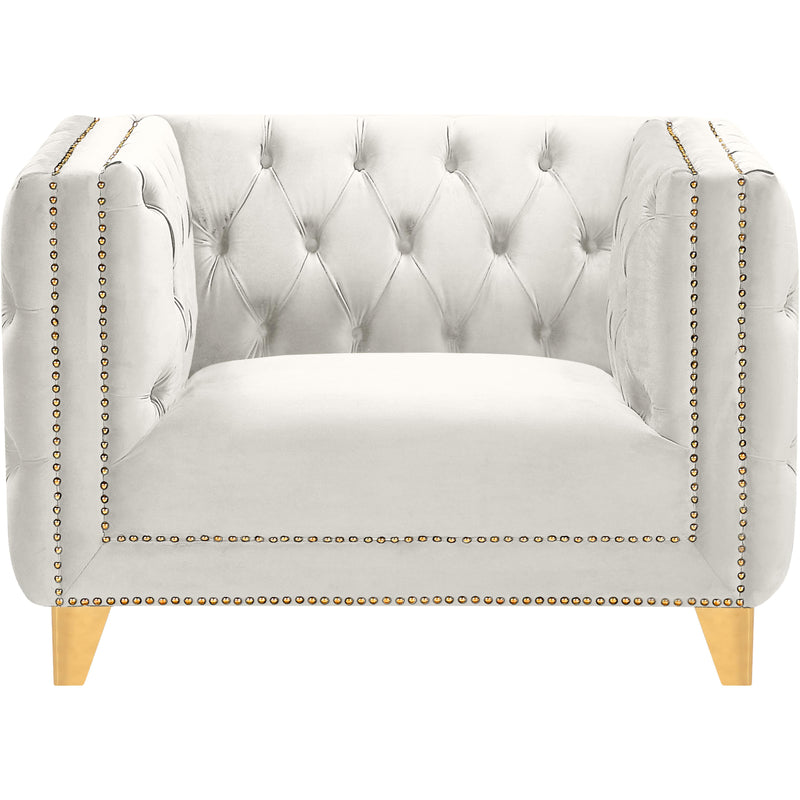 Meridian Michelle Cream Velvet Chair IMAGE 2