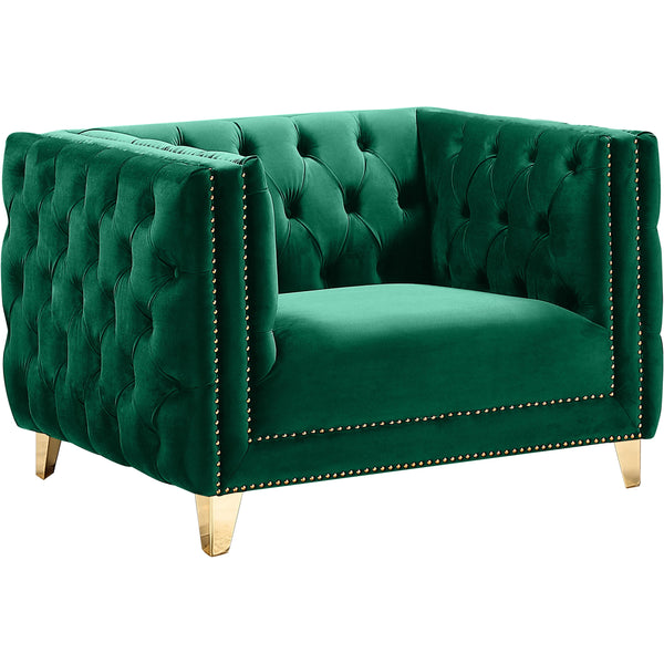 Meridian Michelle Green Velvet Chair IMAGE 1