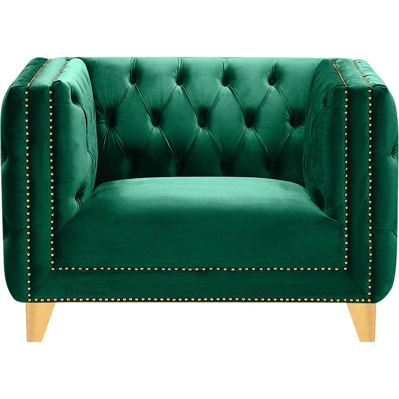 Meridian Michelle Green Velvet Chair IMAGE 2