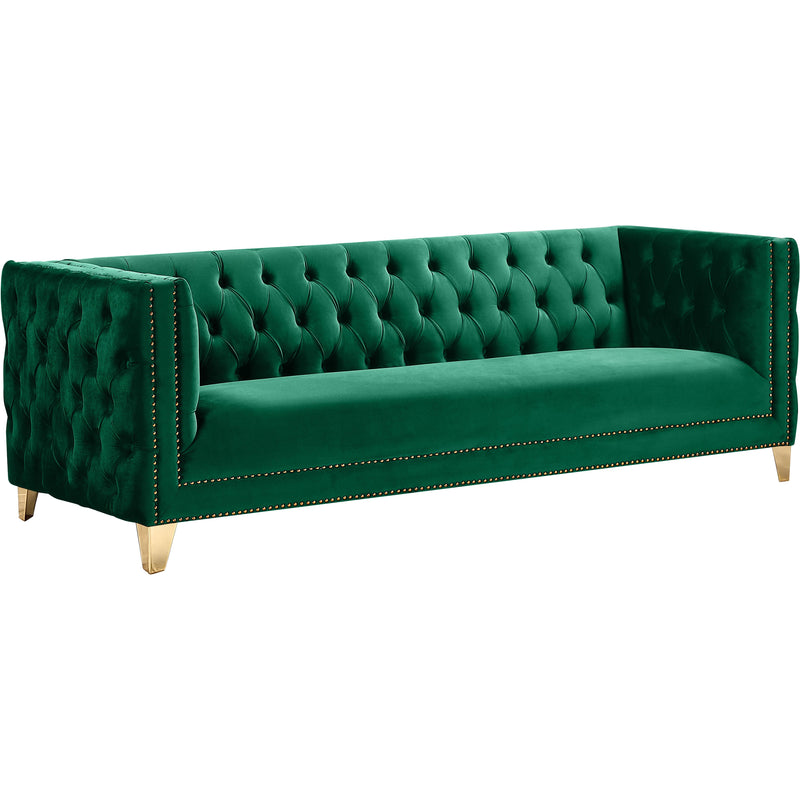 Meridian Michelle Green Velvet Sofa IMAGE 1