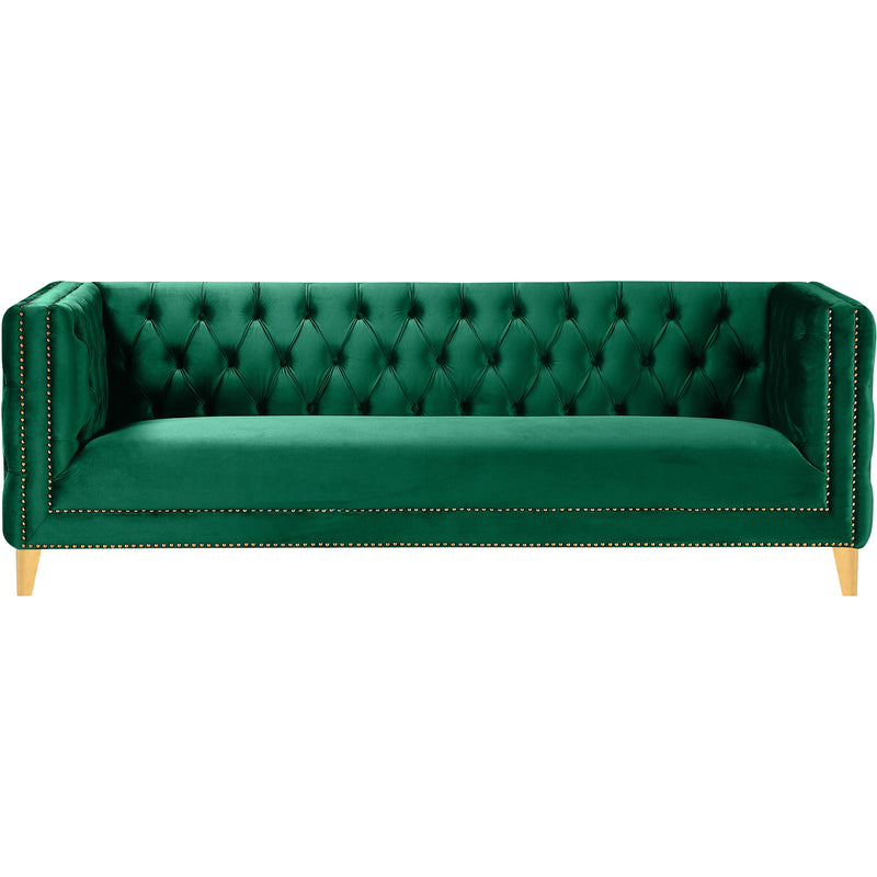 Meridian Michelle Green Velvet Sofa IMAGE 2