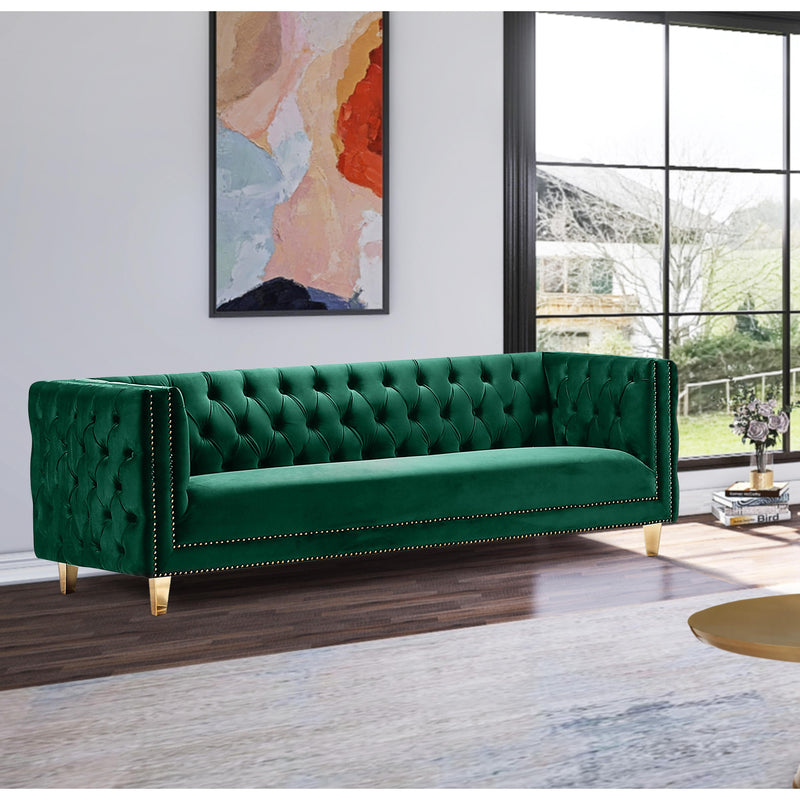 Meridian Michelle Green Velvet Sofa IMAGE 7