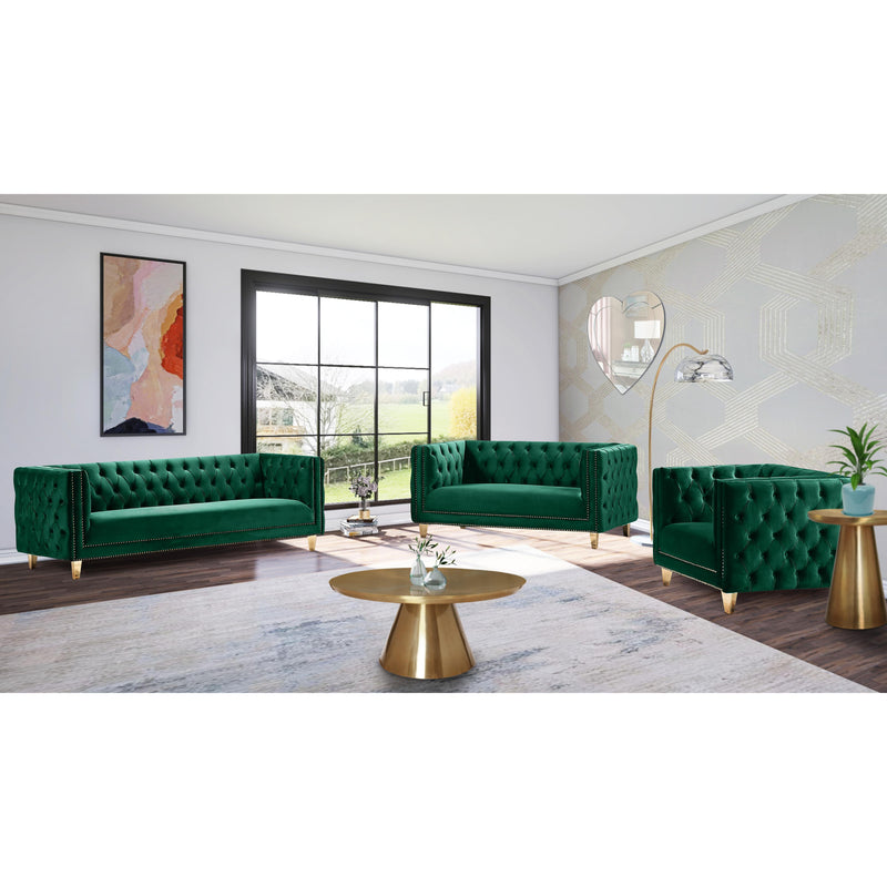 Meridian Michelle Green Velvet Sofa IMAGE 8