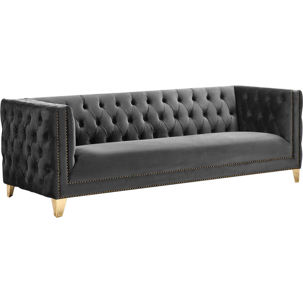 Meridian Michelle Grey Velvet Sofa IMAGE 1