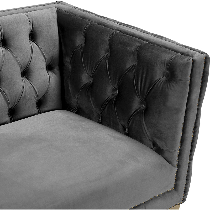 Meridian Michelle Grey Velvet Sofa IMAGE 5