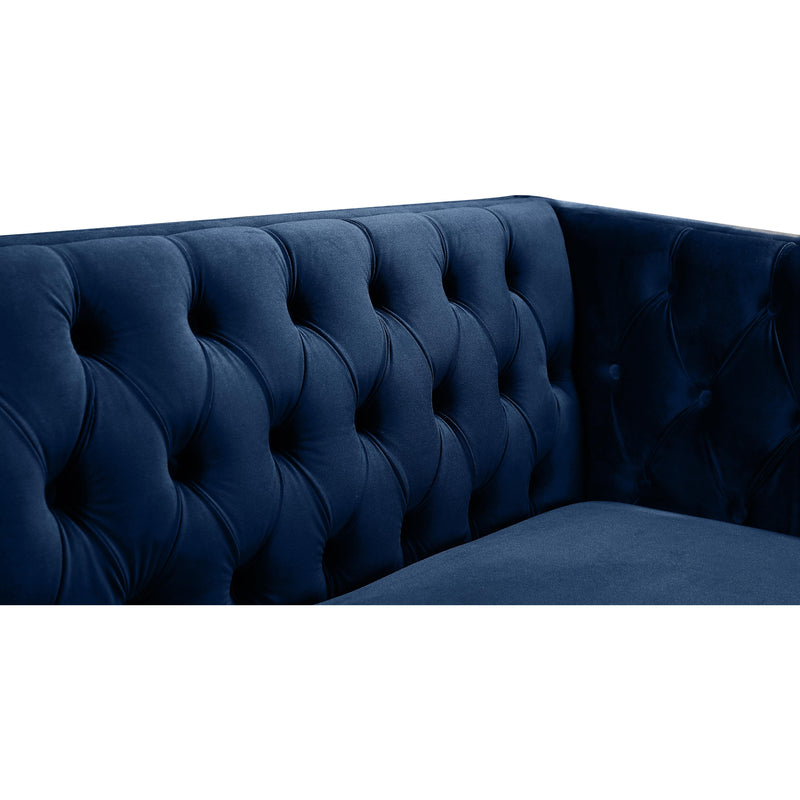 Meridian Michelle Navy Velvet Loveseat IMAGE 6