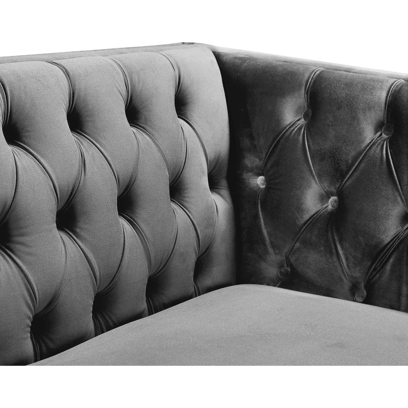 Meridian Michelle Grey Velvet Chair IMAGE 6