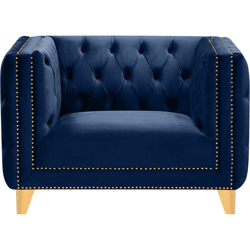 Meridian Michelle Navy Velvet Chair IMAGE 2