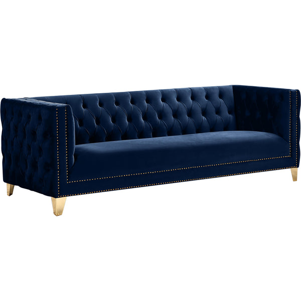 Meridian Michelle Navy Velvet Sofa IMAGE 1