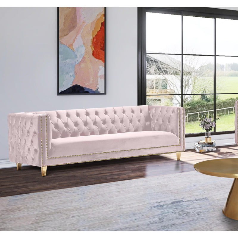 Meridian Michelle Pink Velvet Sofa IMAGE 7