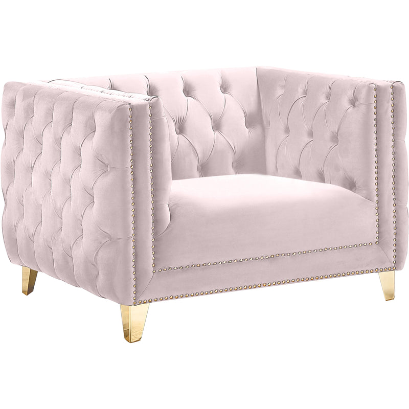 Meridian Michelle Pink Velvet Chair IMAGE 1