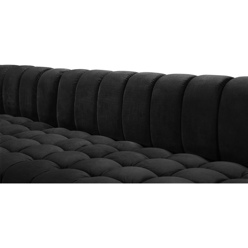 Meridian Gwen Black Velvet 3pc. Sectional (3 Boxes) IMAGE 13