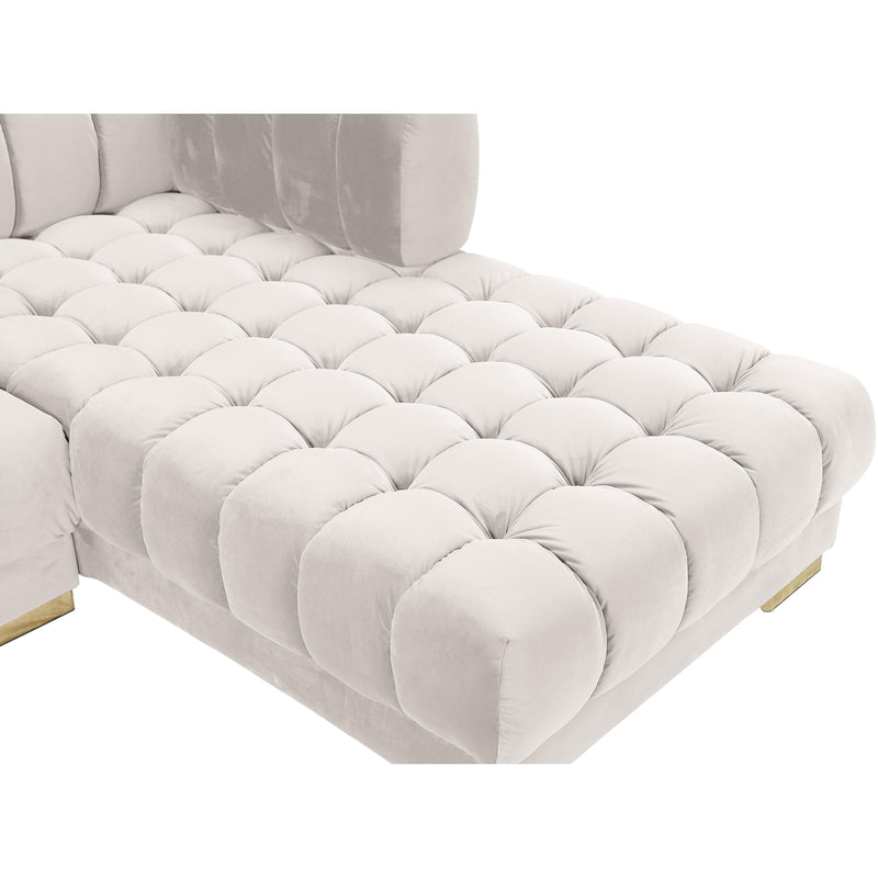 Meridian Gwen Cream Velvet 3pc. Sectional (3 Boxes) IMAGE 10